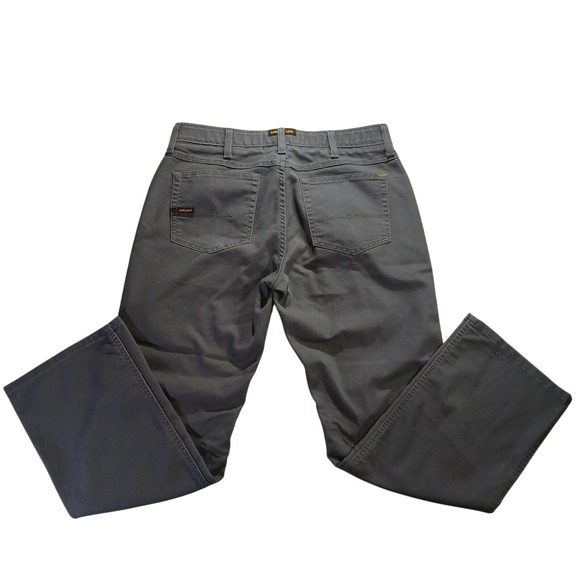 Ariat Rebar M4 Low Rise Boot Cut Work Pants Mens 32x32 Grey Canvas Tough Durable